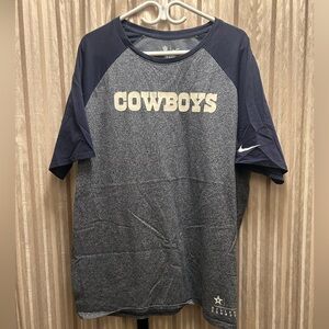 Dallas Cowboys Nike Blue and Gray Raglan T-Shirt, Men’s Size XXL